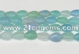 CAA4714 15.5 inches 15*20mm flat teardrop banded agate beads wholesale
