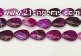 CAA4720 15.5 inches 18*25mm flat teardrop banded agate beads wholesale