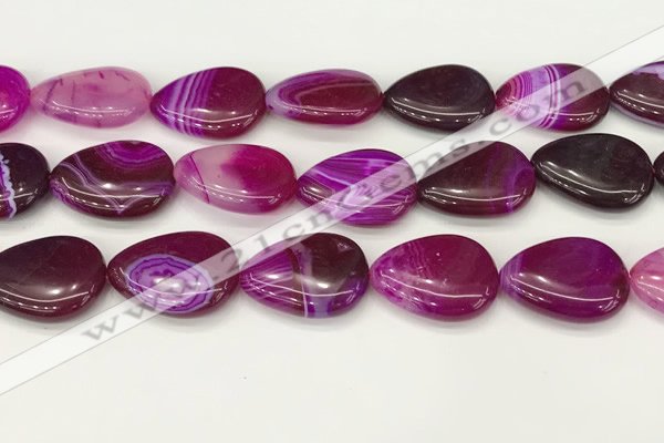 CAA4720 15.5 inches 18*25mm flat teardrop banded agate beads wholesale