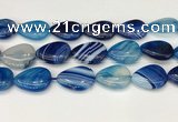 CAA4723 15.5 inches 18*25mm flat teardrop banded agate beads wholesale