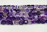 CAA4727 15.5 inches 10*10mm square banded agate beads wholesale