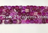 CAA4728 15.5 inches 10*10mm square banded agate beads wholesale