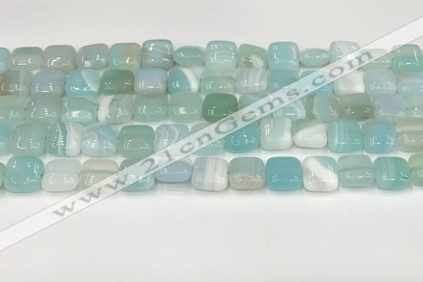 CAA4730 15.5 inches 10*10mm square banded agate beads wholesale