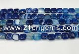 CAA4731 15.5 inches 10*10mm square banded agate beads wholesale