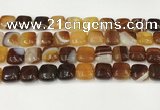 CAA4734 15.5 inches 12*12mm square banded agate beads wholesale