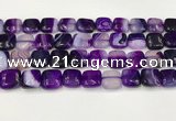 CAA4735 15.5 inches 12*12mm square banded agate beads wholesale