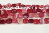 CAA4737 15.5 inches 12*12mm square banded agate beads wholesale