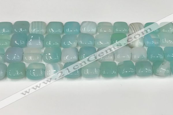 CAA4738 15.5 inches 12*12mm square banded agate beads wholesale