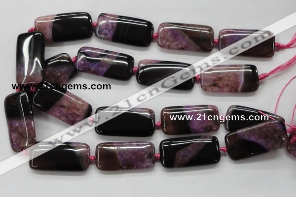 CAA474 15.5 inches 20*40mm rectangle agate druzy geode beads