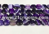 CAA4742 15.5 inches 14*14mm square banded agate beads wholesale