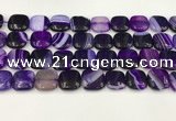 CAA4750 15.5 inches 16*16mm square banded agate beads wholesale