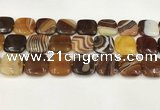 CAA4757 15.5 inches 18*18mm square banded agate beads wholesale