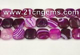 CAA4759 15.5 inches 18*18mm square banded agate beads wholesale