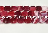 CAA4760 15.5 inches 18*18mm square banded agate beads wholesale