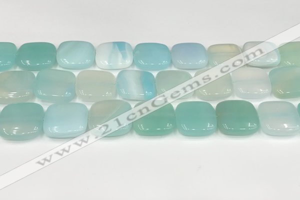 CAA4761 15.5 inches 18*18mm square banded agate beads wholesale