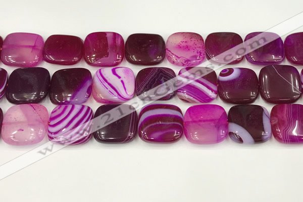 CAA4767 15.5 inches 20*20mm square banded agate beads wholesale