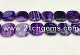 CAA4774 15.5 inches 25*25mm square banded agate beads wholesale