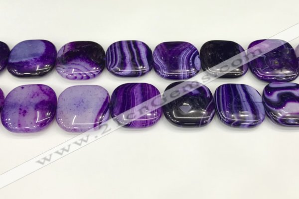 CAA4774 15.5 inches 25*25mm square banded agate beads wholesale