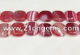 CAA4776 15.5 inches 25*25mm square banded agate beads wholesale