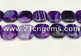 CAA4782 15.5 inches 30*30mm square banded agate beads wholesale