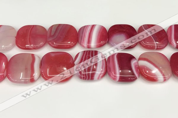 CAA4784 15.5 inches 30*30mm square banded agate beads wholesale