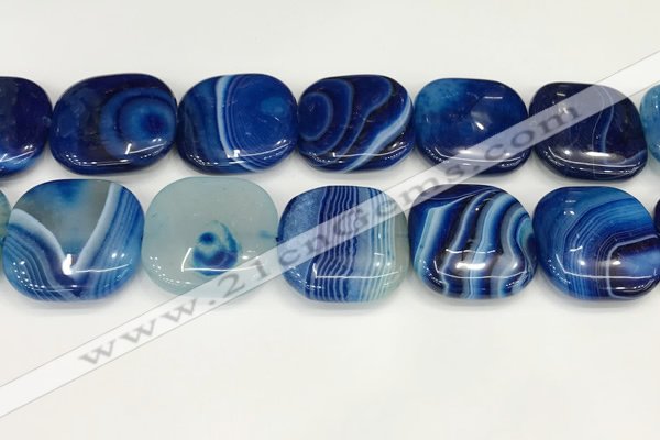 CAA4786 15.5 inches 30*30mm square banded agate beads wholesale