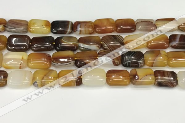 CAA4797 15.5 inches 12*16mm rectangle banded agate beads wholesale