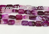 CAA4807 15.5 inches 13*18mm rectangle banded agate beads wholesale