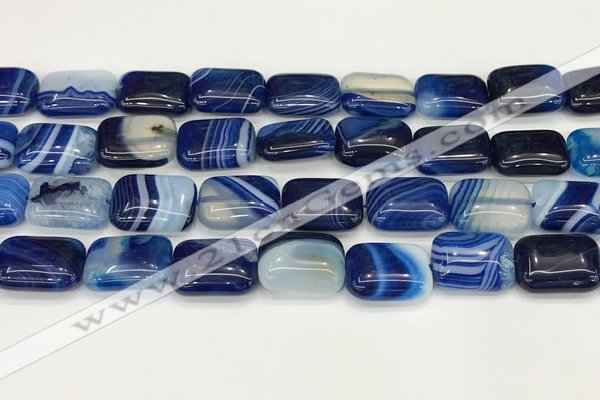 CAA4810 15.5 inches 13*18mm rectangle banded agate beads wholesale