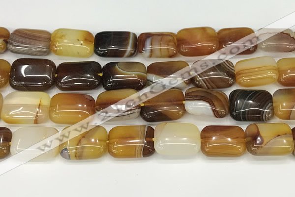 CAA4813 15.5 inches 15*20mm rectangle banded agate beads wholesale