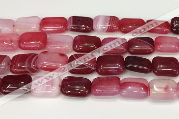 CAA4816 15.5 inches 15*20mm rectangle banded agate beads wholesale