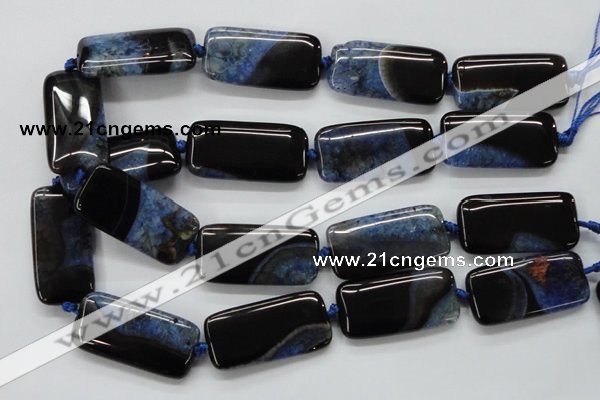 CAA482 15.5 inches 20*40mm rectangle agate druzy geode beads