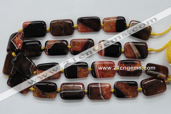 CAA486 15.5 inches 20*30mm rectangle agate druzy geode beads