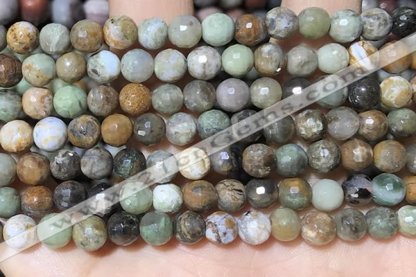 CAA4860 15.5 inches 6mm faceted round ocean agate beads