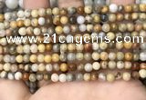 CAA4933 15.5 inches 4mm round yellow crazy lace agate beads wholesale