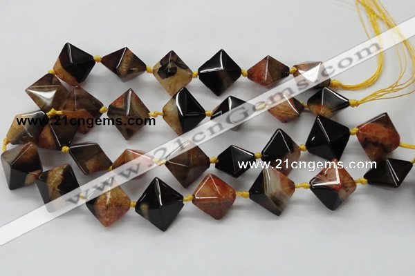 CAA494 15.5 inches 20*20mm pyramid agate druzy geode beads