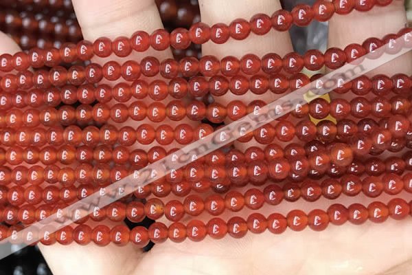 CAA4946 15.5 inches 4mm round red agate beads wholesale