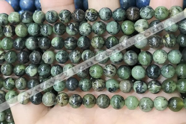 CAA4965 15.5 inches 6mm round green dendritic agate beads