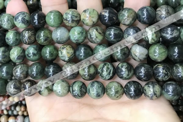 CAA4967 15.5 inches 10mm round green dendritic agate beads