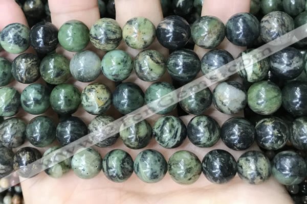 CAA4968 15.5 inches 12mm round green dendritic agate beads