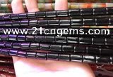 CAA4999 15.5 inches 8*12mm tube black agate beads wholesale
