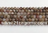 CAA5011 15.5 inches 8mm faceted round flower agate beads