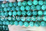 CAA5023 15.5 inches 10mm round green dragon veins agate beads