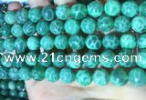 CAA5023 15.5 inches 10mm round green dragon veins agate beads