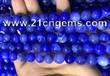 CAA5031 15.5 inches 8mm round blue dragon veins agate beads