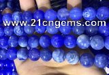 CAA5033 15.5 inches 12mm round blue dragon veins agate beads