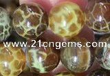 CAA5038 15.5 inches 8mm round yellow dragon veins agate beads