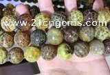 CAA5043 15.5 inches 18mm round yellow dragon veins agate beads