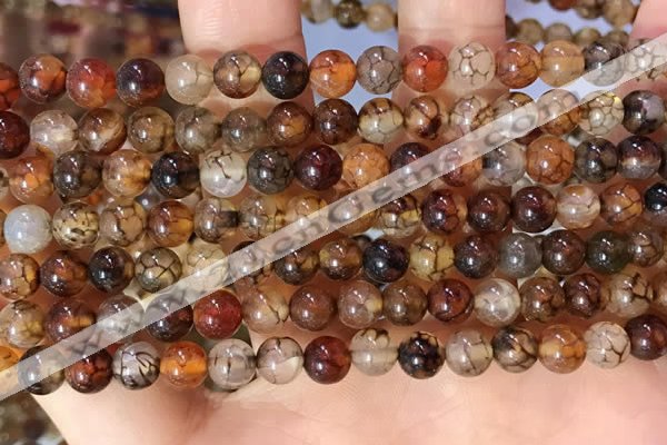 CAA5047 15.5 inches 6mm round dragon veins agate beads wholesale