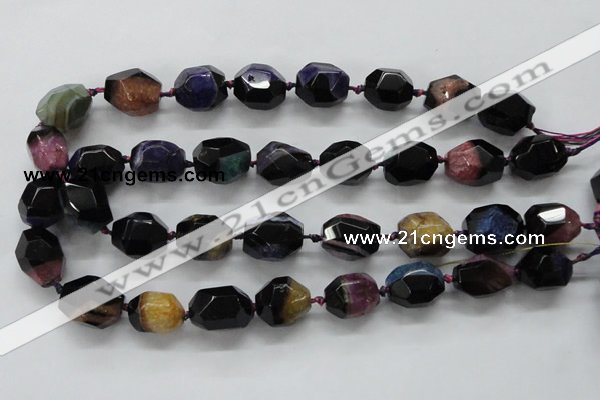 CAA505 15.5 inches 18*20mm faceted nuggets agate druzy geode beads